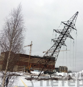 Демонтаж линий электропередач в п. Новоселье